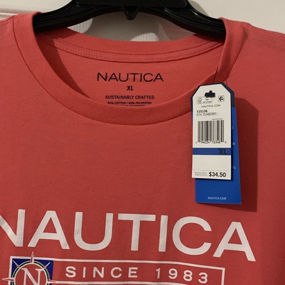 Men’s Coral Nautica T-Shirt - Picture 3 of 3